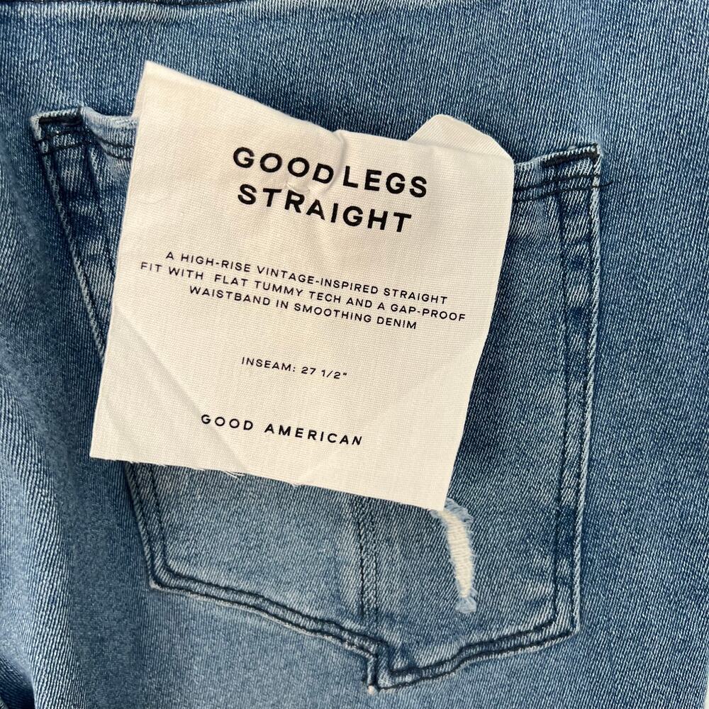 Good American Good Legs High Rise Straight Denim Jeans Blue Size 14 NWT Retro - Picture 11 of 15